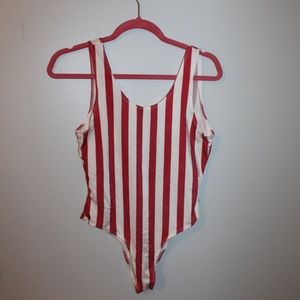 Striped Red and White Bodysuit